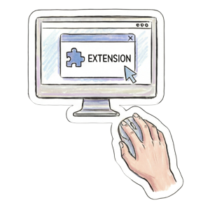 You click the extension